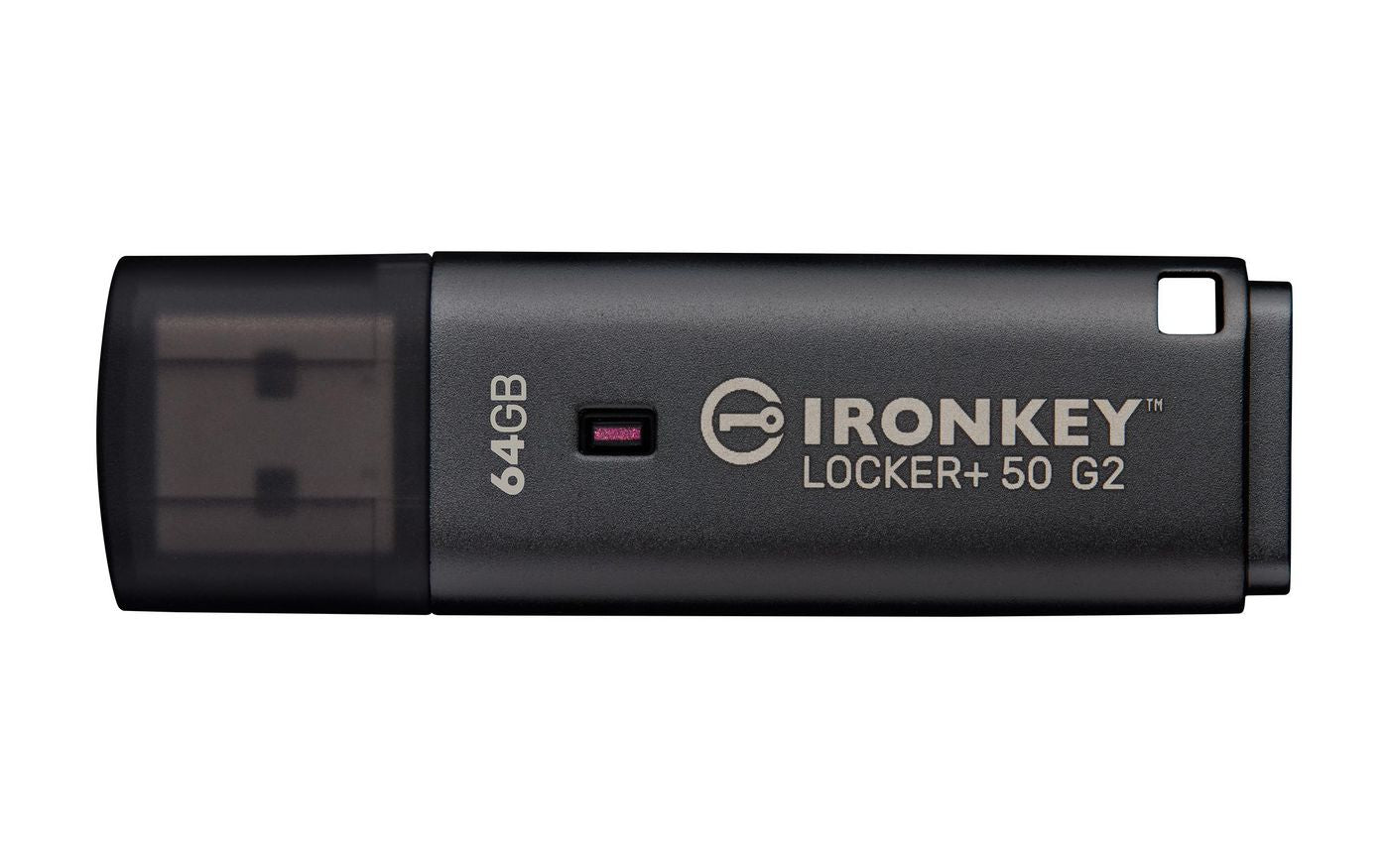 Kingston Technology Kingston IronKey Locker Plus 50 G2 USB-Stick 64 GB – USB-A 3.2 Gen 1, 145/115 MB/s, FIPS 197, AES-256