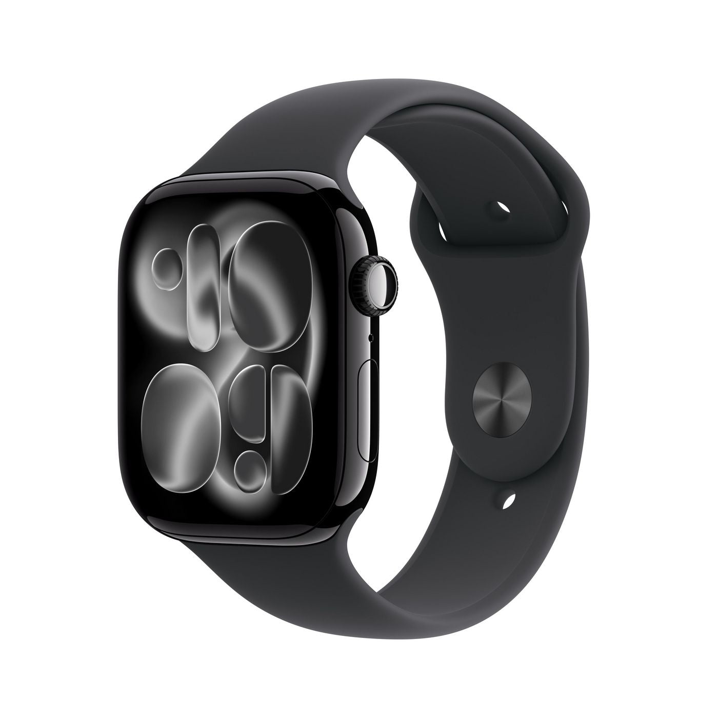 Apple Watch Series 11 46 mm GPS – Aluminium Schwarz, Sportarmband, Schwarz, S/M, 50 m, für iPhone