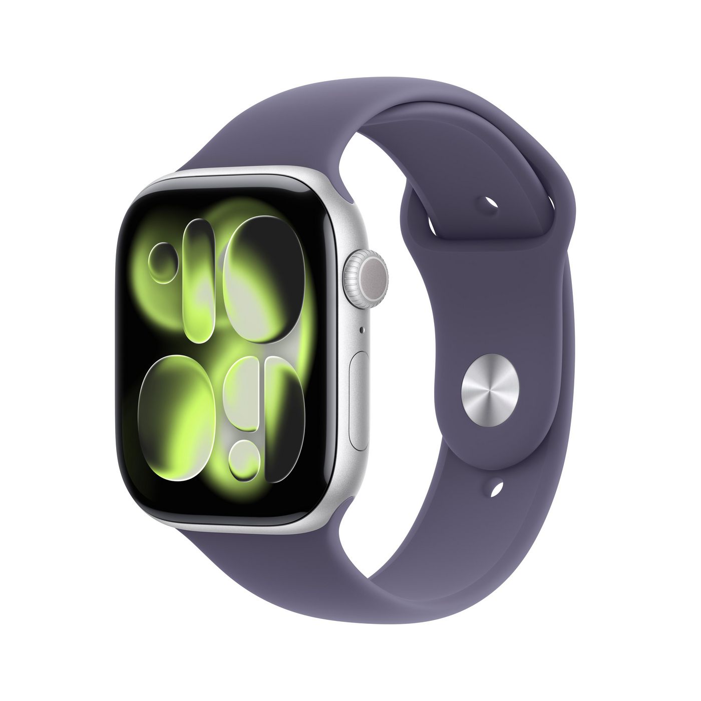 Apple Watch Series 11 46 mm GPS + Cellular – Aluminium Silber, Sportarmband, Purple Fog, S/M, 50 m, für iPhone