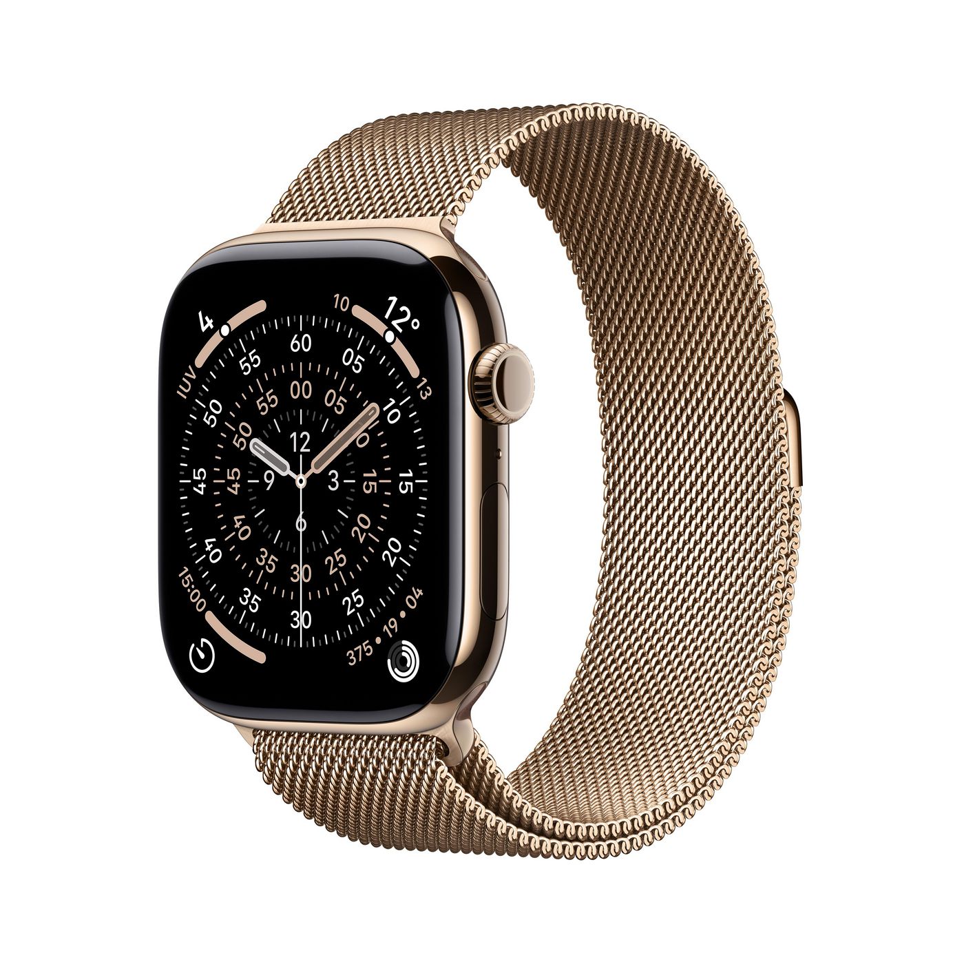 Apple Watch Series 11 46 mm GPS + Cellular – Titan Gold, Milanese Loop, M/L, 50 m, für iPhone