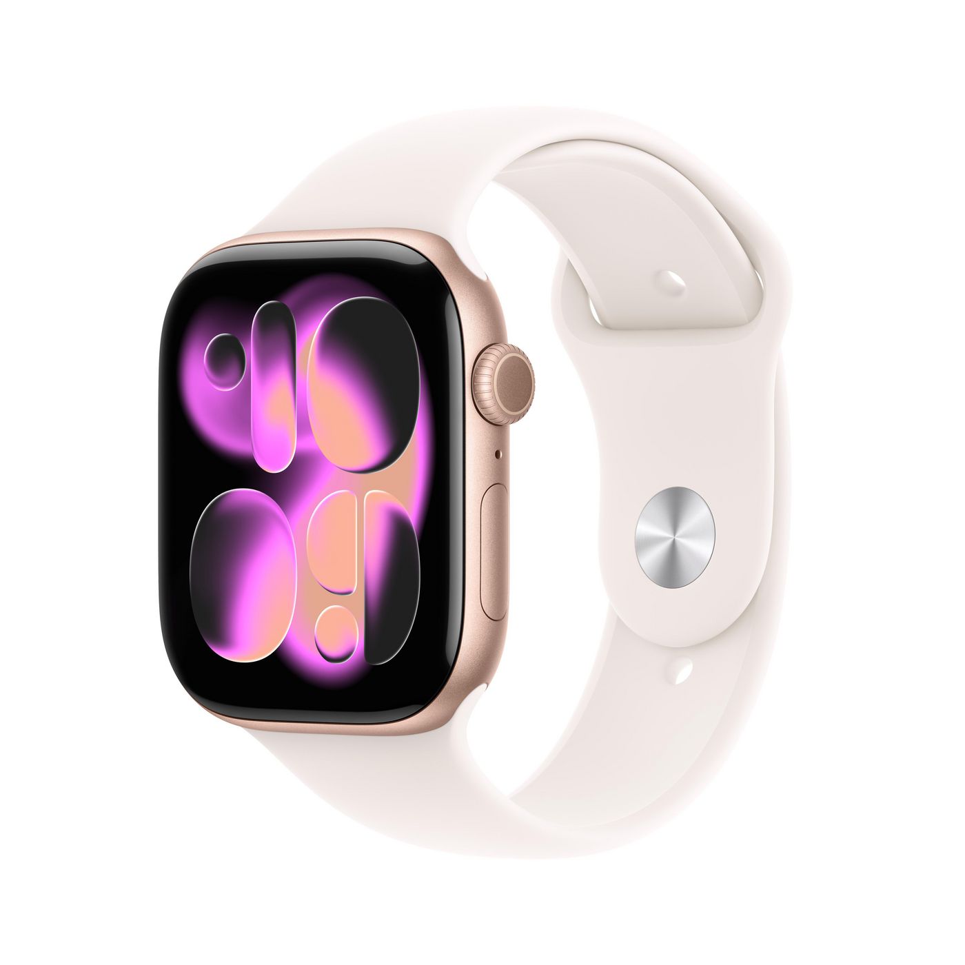 Apple Watch Series 11 46 mm GPS + Cellular – Aluminium Roségold, Sportarmband, Light Blush, S/M, für iPhone