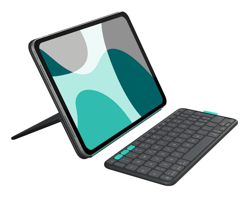 Logitech Flip Folio Tastatur-Case für Tablets – Bluetooth, AZERTY (FR) – Graphit