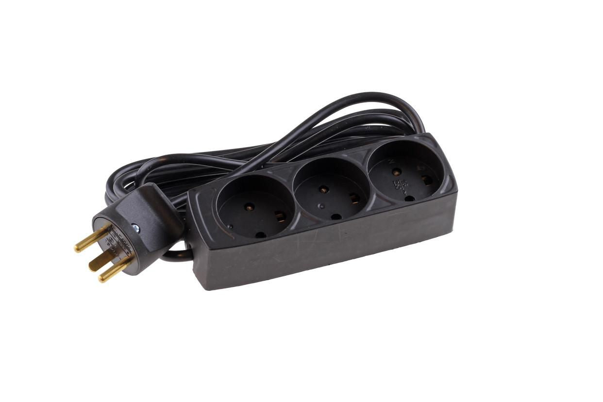 Microconnect Steckdosenleiste – 3×, 5 m, schwarz
