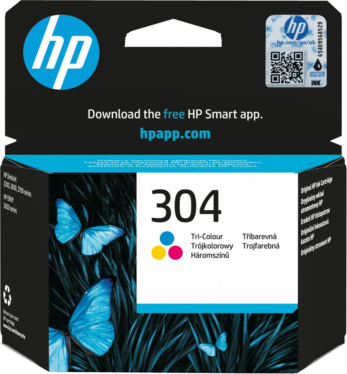 HP 304 Dreifarbig Tintenpatrone (Original) – 100 Seiten – für HP DeskJet 2620/2634/3764, Envy 5020/5032