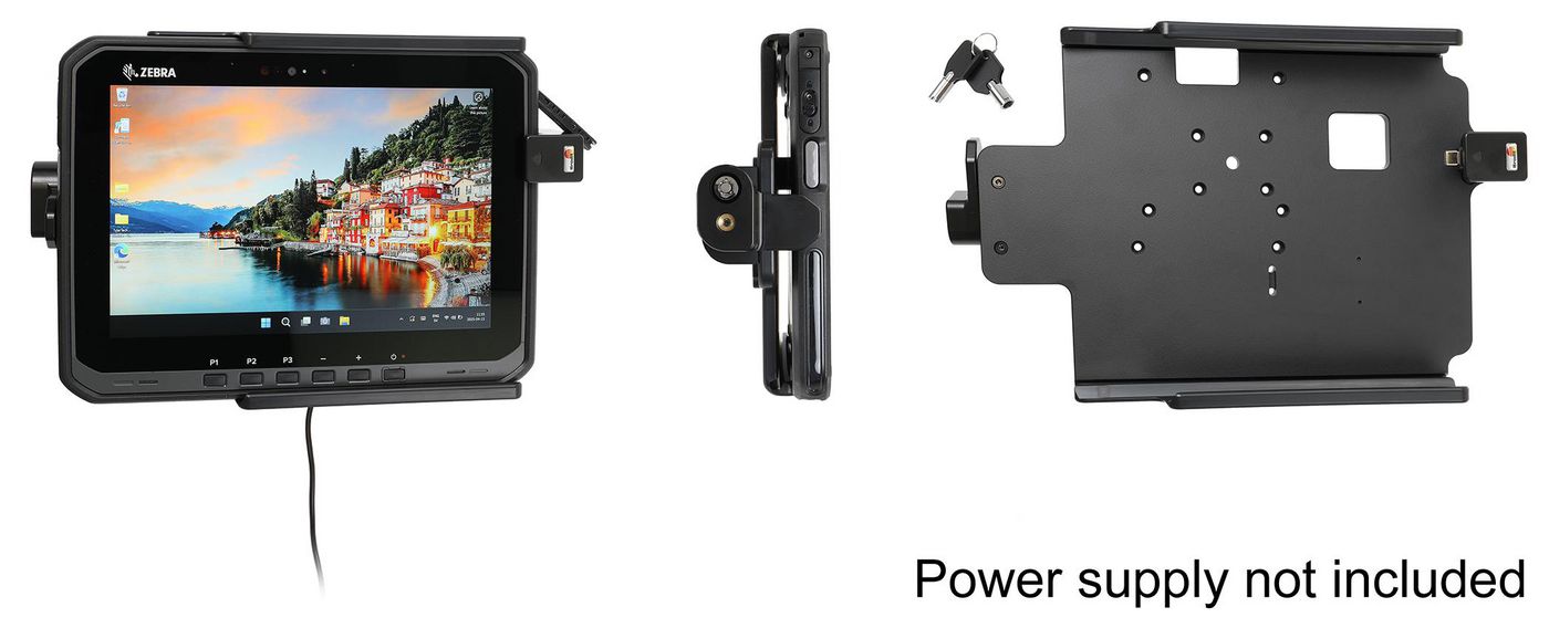 Brodit Tablet-Wandhalterung – für Zebra ET65W, ET60W – abschliessbar – Schwarz