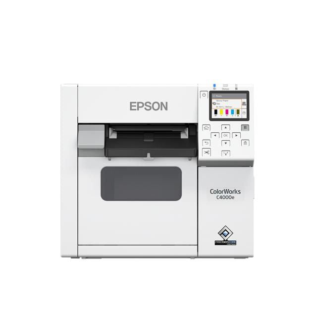 Epson CW-C4000E – Farb-Etikettendrucker (Tintenstrahl), 108 mm, 1'200×1200 dpi, 102 mm/s, USB, Autoabschneider