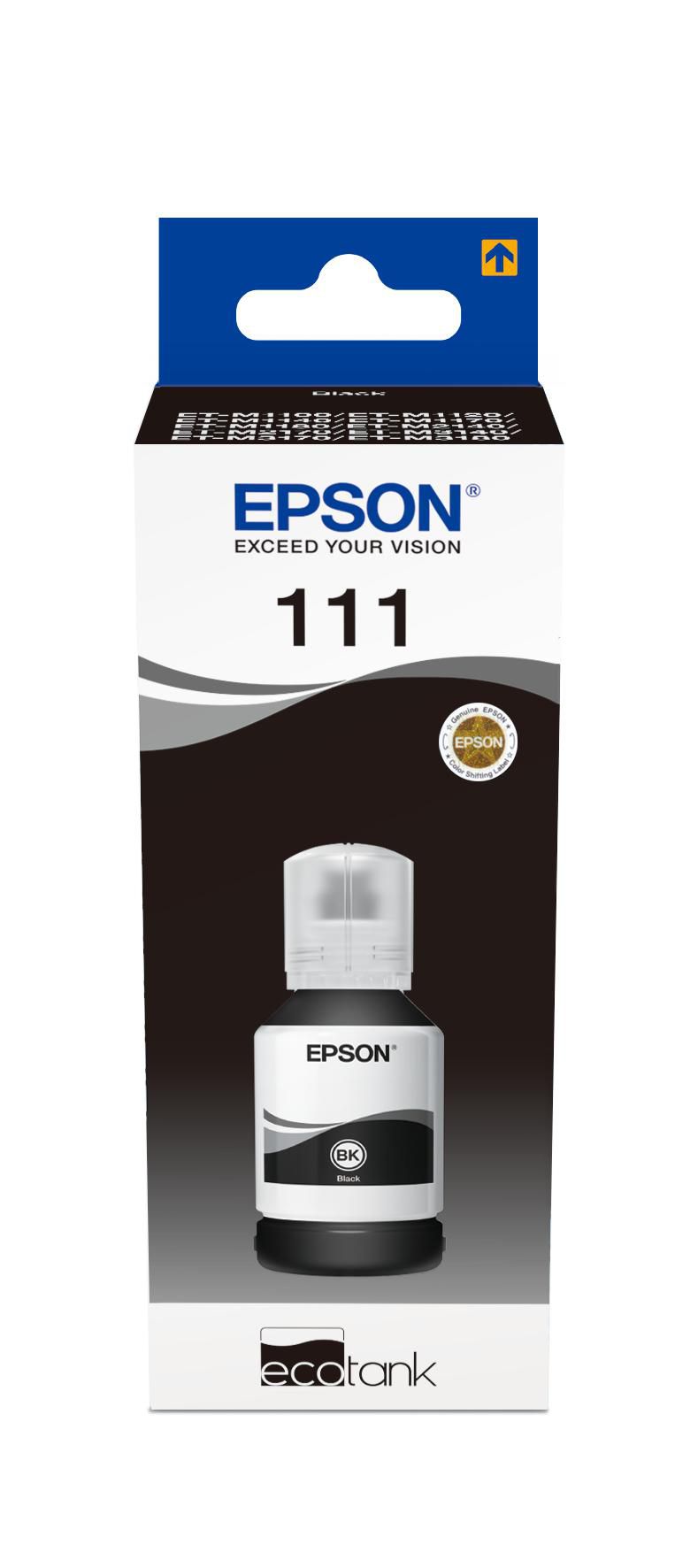 Epson 111 – Tintenflasche, Schwarz, bis zu 6'000 Seiten – für EcoTank ET-M3180, ET-M3170, ET-M3140 und andere