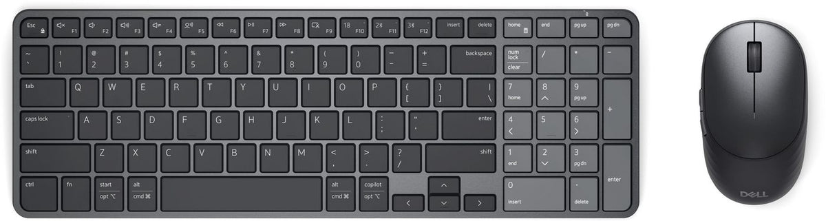 DELL Pro 7 Rechargeable – Tastatur-Maus-Set – QWERTZ (CZ/SK) – RF + Bluetooth, Graphit, für Windows & Mac