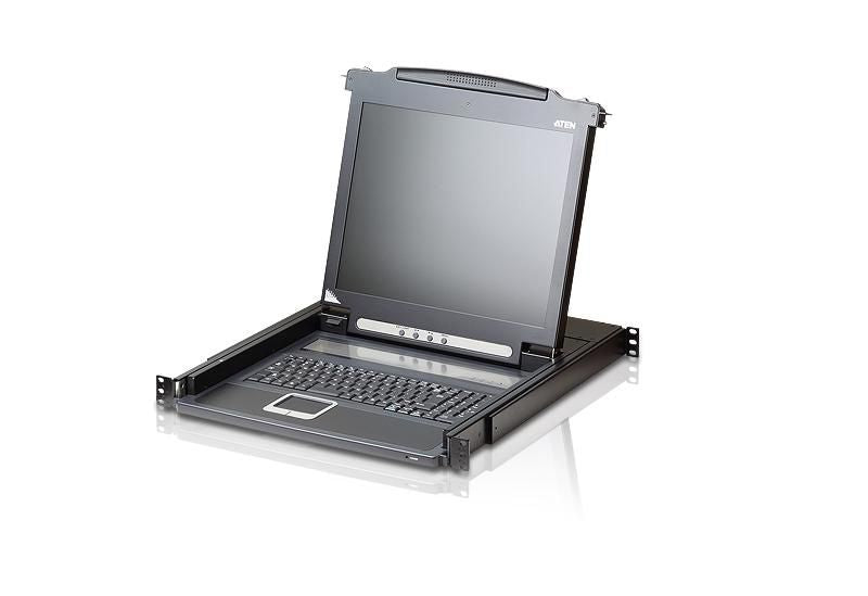 ATEN CL1000M – KVM-Konsole (1U) – 17", 1920 × 1200 @ 60 Hz, VGA, PS/2 & USB, Schwarz