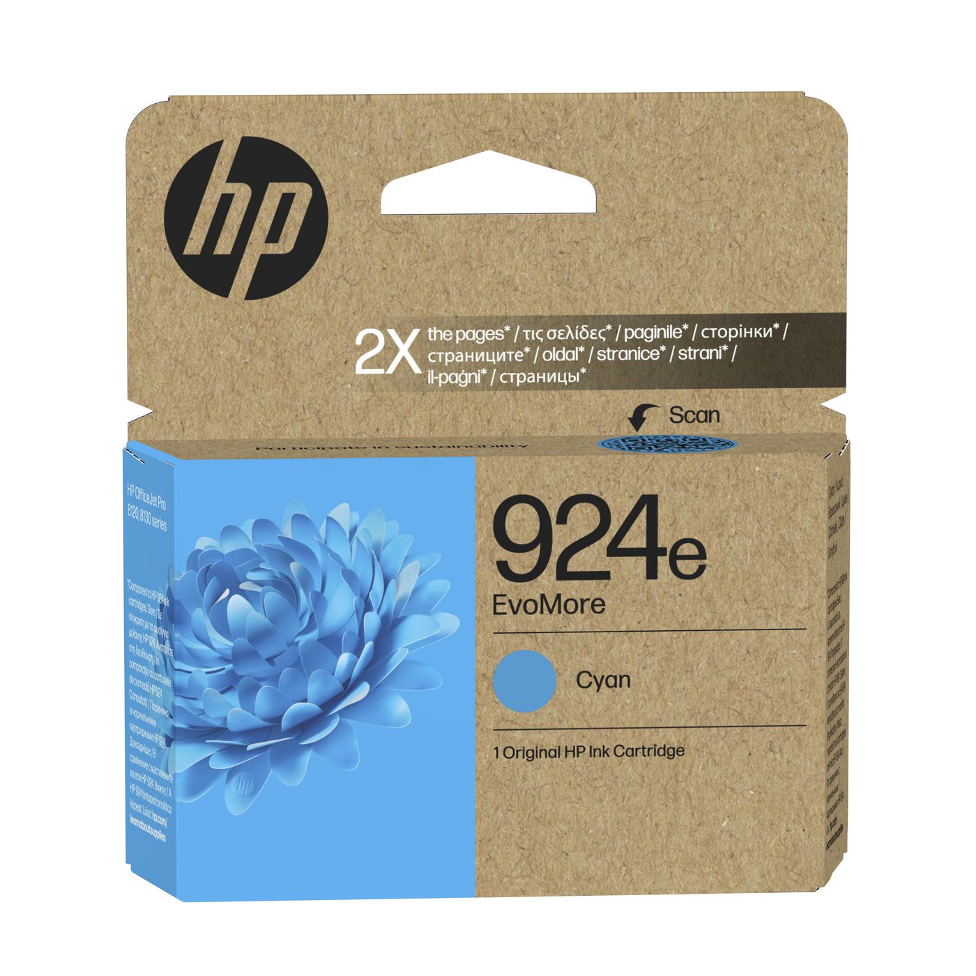 HP 924E EvomoreXL Cyan Tintenpatrone (Original) – 800 Seiten – für 924E