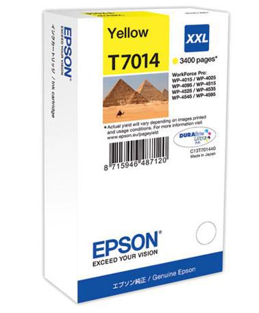 Epson T7014 Gelbe Tintenpatrone (Original) – 3'400 Seiten – für WorkForce Pro WP-4015/4025/4095 …