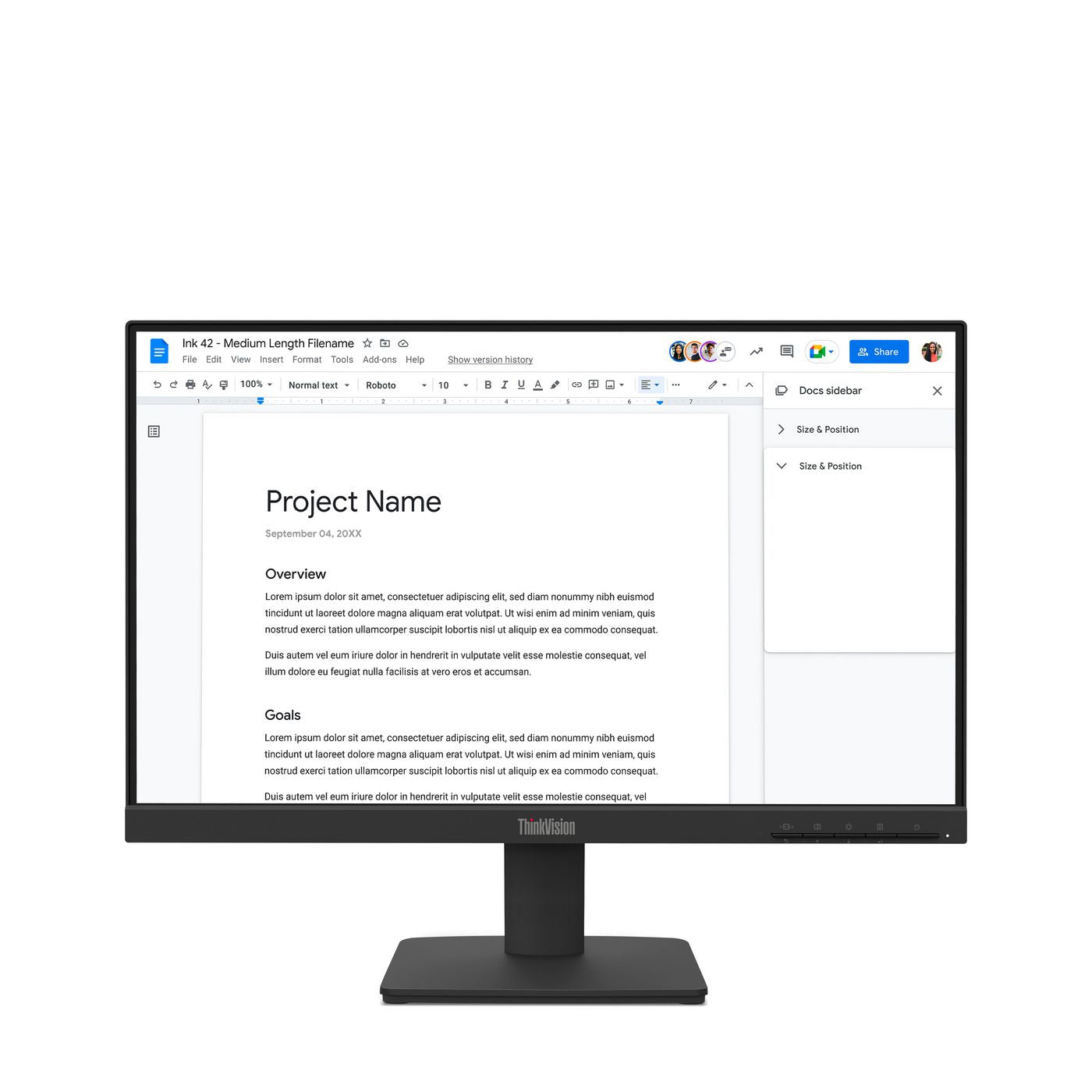 Lenovo ThinkVision S22-4e – 21,5", 1920 × 1080 (Full HD), IPS, 100 Hz