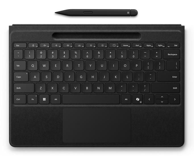 Microsoft Surface Pro Flex Tastatur-Case für Surface Pro 8–11 – Bluetooth, mit Trackpad, Beleuchtung – Schwarz