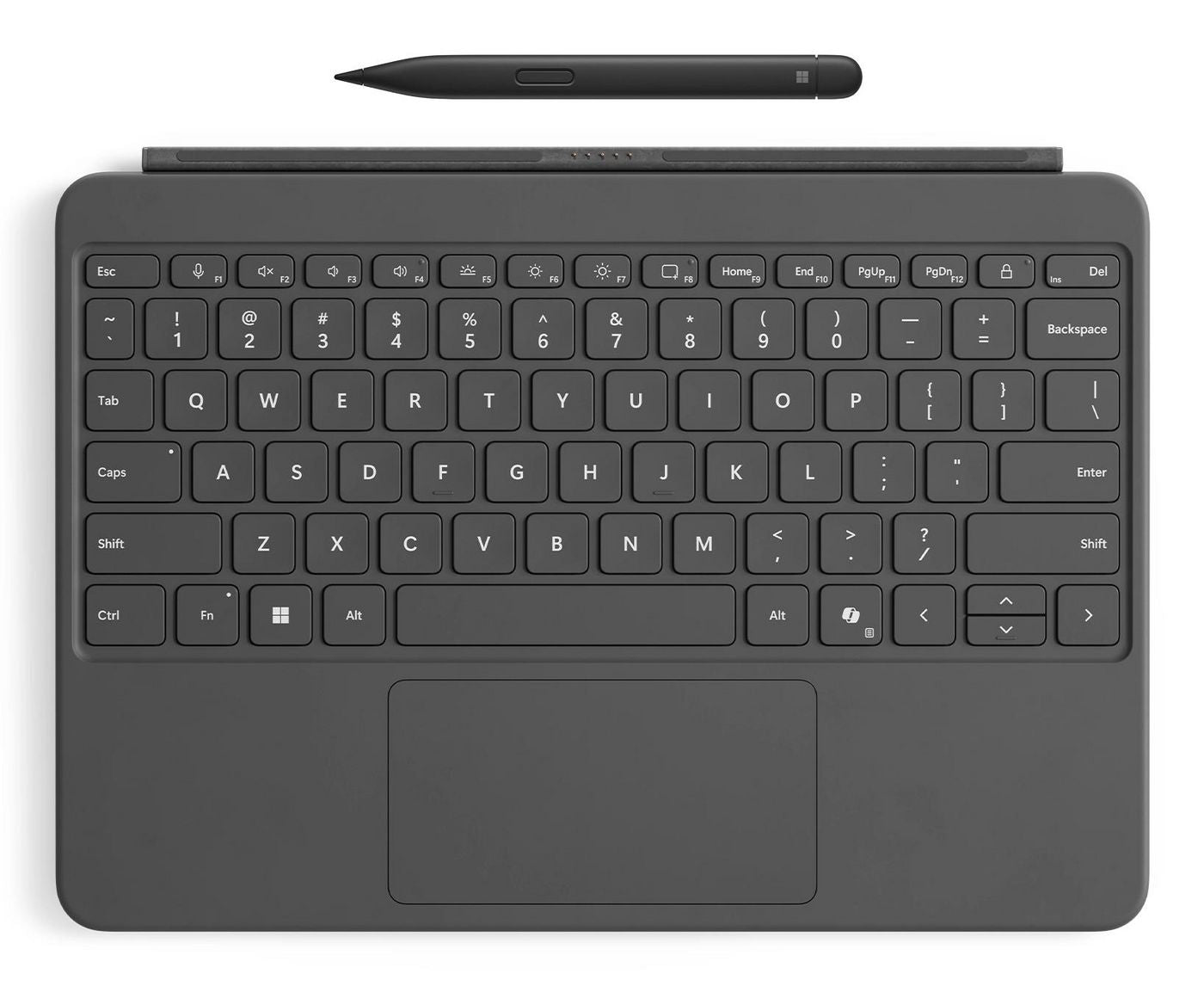 Microsoft Tastatur-Case für Surface Pro 12" – Smart Connector, mit Trackpad, Beleuchtung – Grau