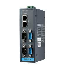 Advantech DI/O-Modul (Ethernet) – 2× RJ-45, 4× RS-232/422/485, Modbus RTU/TCP/ASCII, DIN-Schiene – EKI-1224-CE