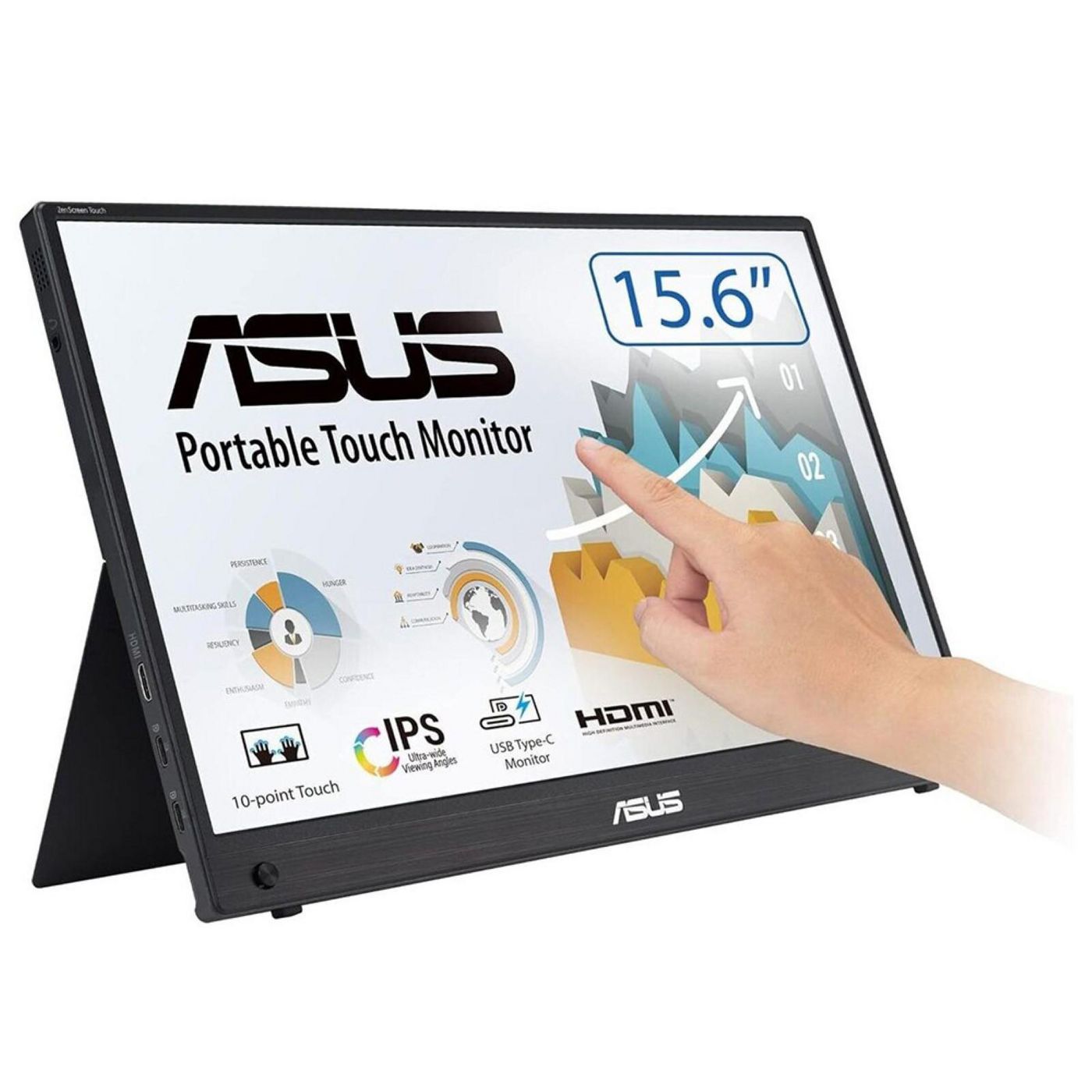 ASUS ZenScreen MB16AHT (90LM0890-B01170) – 15,6" Touch, 1920 × 1080 (Full HD), IPS