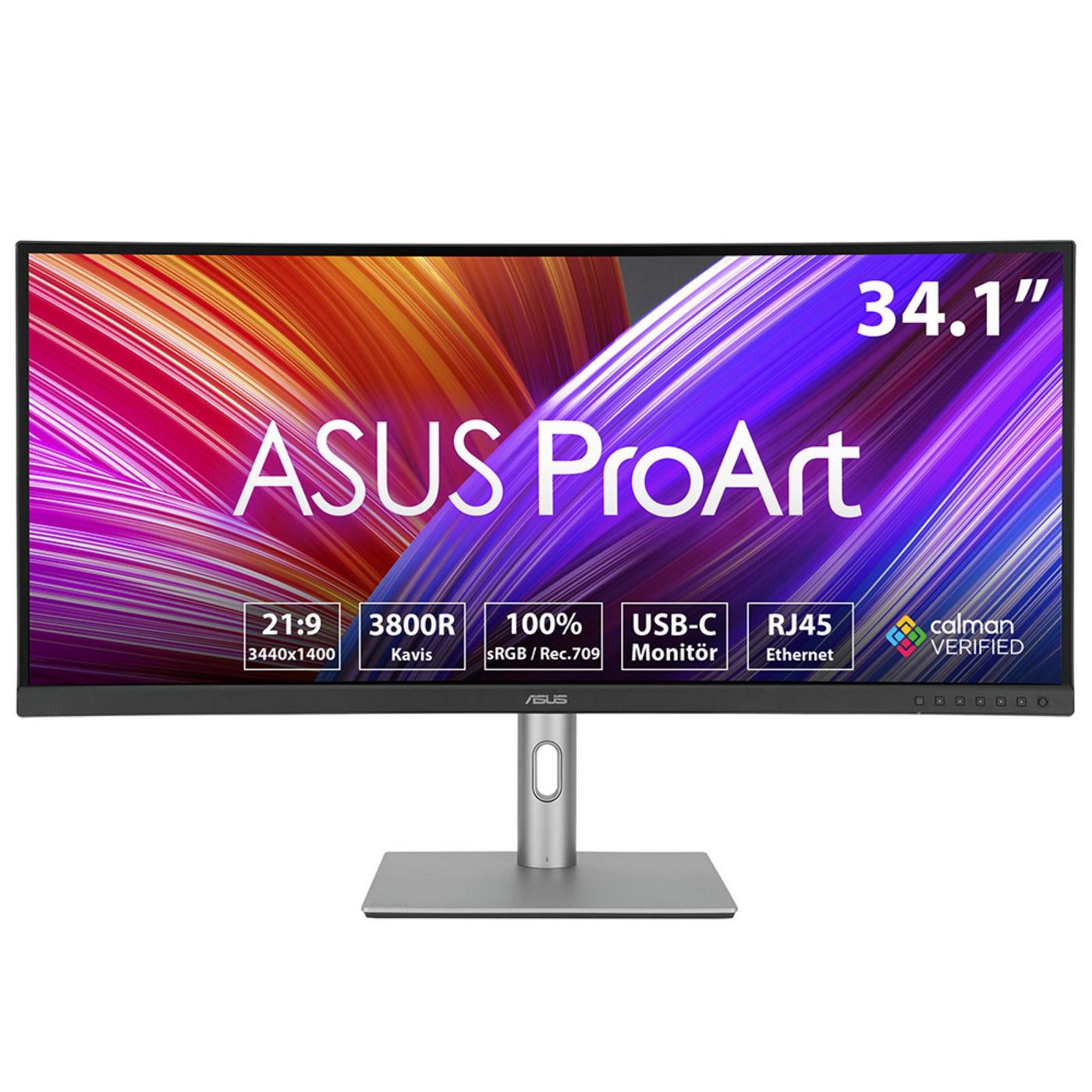 ASUS 34Vcnv – 34,1" Curved, 3440 × 1440 (UWQHD), IPS, USB-C 96 W, LAN, HDR10