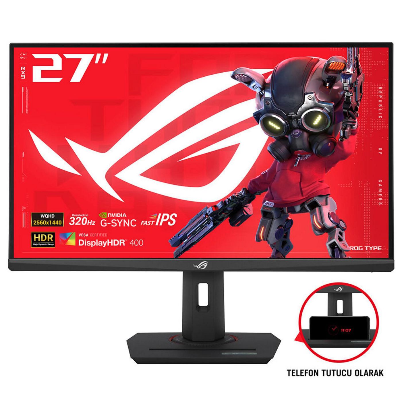 ASUS ROG Strix XG27ACMS – 27", 2560 × 1440 (WQHD), IPS, 320 Hz, USB-C 15 W, DisplayHDR 400