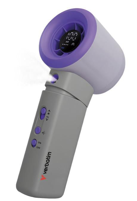 Verbatim Handventilator Cool 'n' Go Aqua Breeze – Grau/Violett