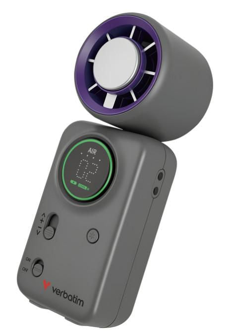 Verbatim Handventilator Cool 'n' Go Ice Touch Mini – Grau/Violett