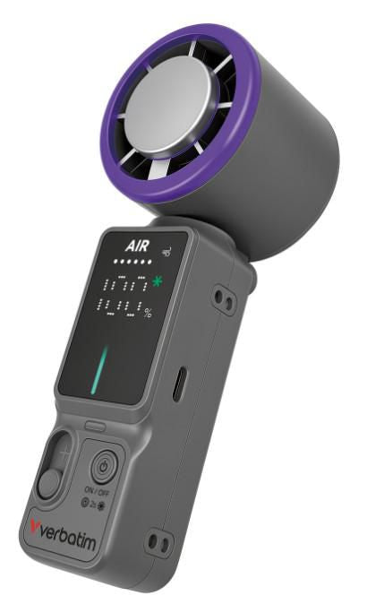 Verbatim Handventilator Cool 'n' Go Ice Touch Pro – Grau/Violett
