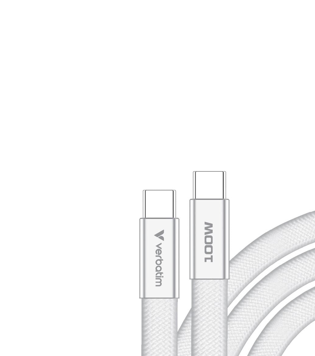 Verbatim USB-C auf USB-C Kabel – 1,2 m – PD 100 W – SoftTouch – Weiss