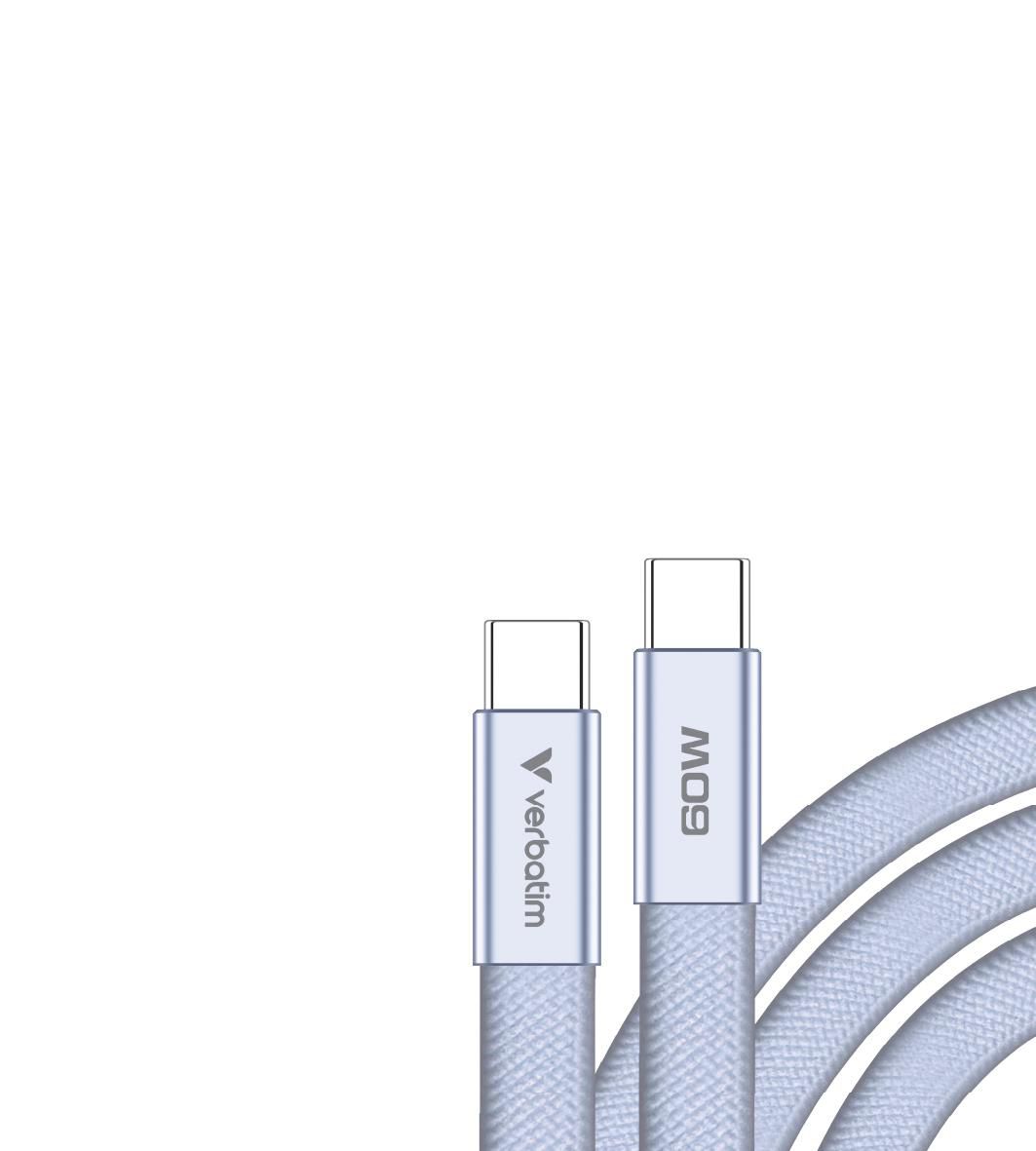 Verbatim USB-C auf USB-C Kabel – 1,2 m – PD 60 W – Violett