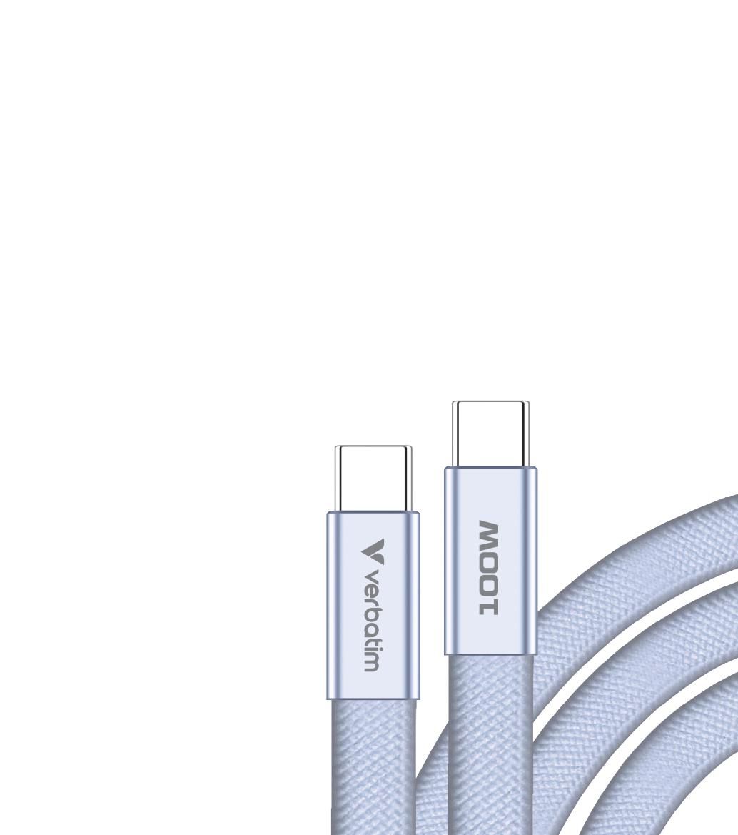 Verbatim USB-C auf USB-C Kabel – 1,2 m – PD 100 W – Violett