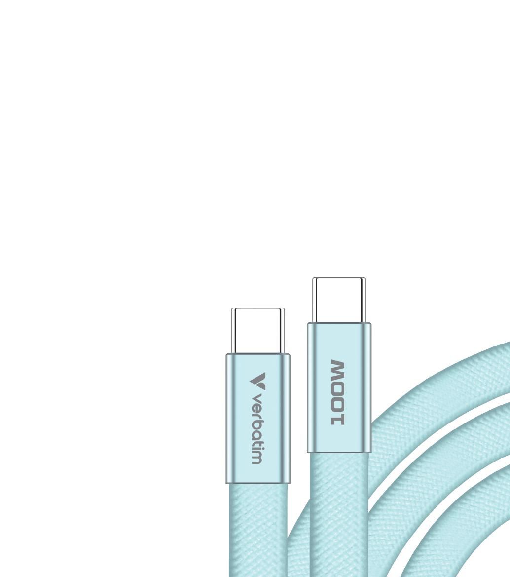 Verbatim USB-C auf USB-C Kabel – 1,2 m – PD 100 W – Blau