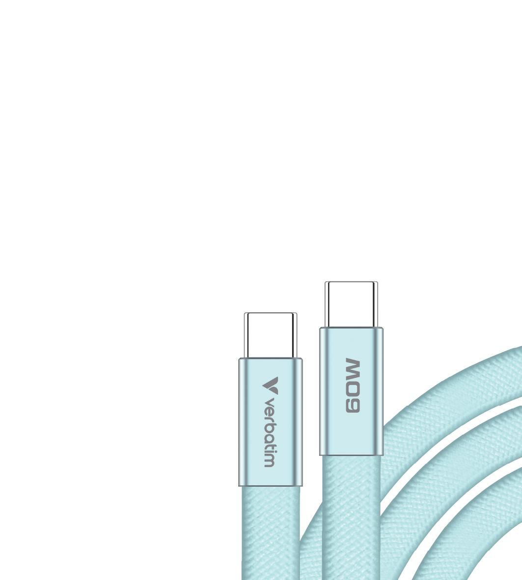 Verbatim USB-C Kabel – 1,2 m – PD 60 W – Blau