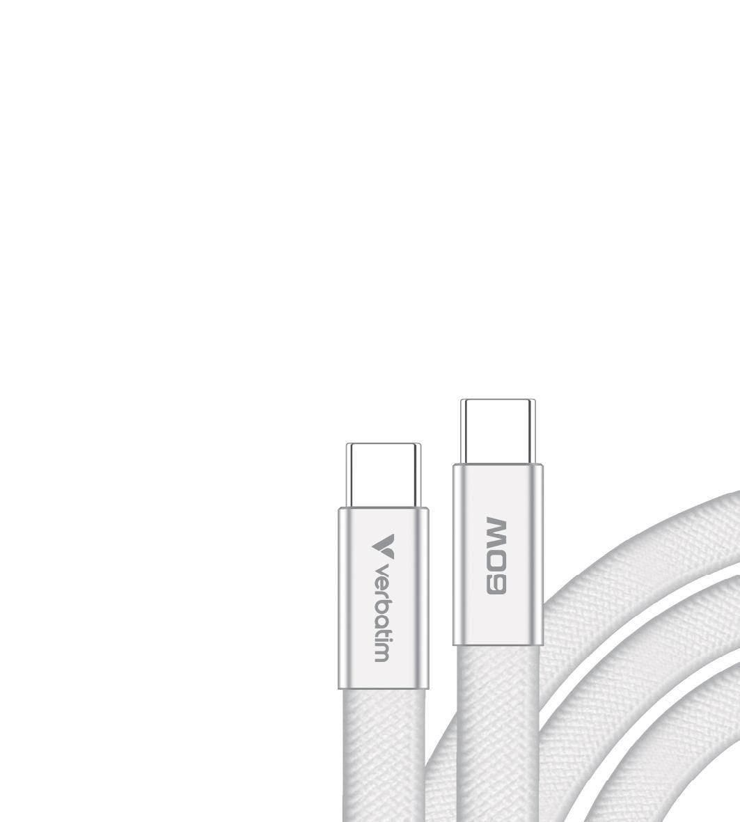 Verbatim USB-C auf USB-C Kabel – 1,2 m – PD 60 W – SoftTouch – Weiss