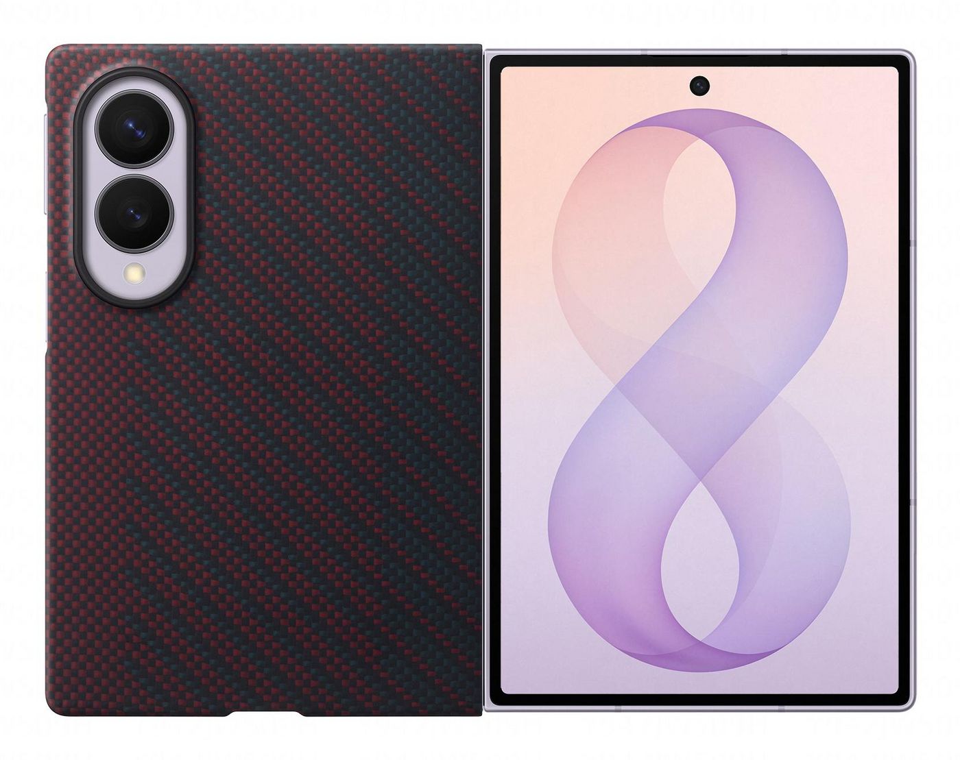 Samsung Backcover – für Samsung Galaxy Z Fold8, Karbonfaser, Rot