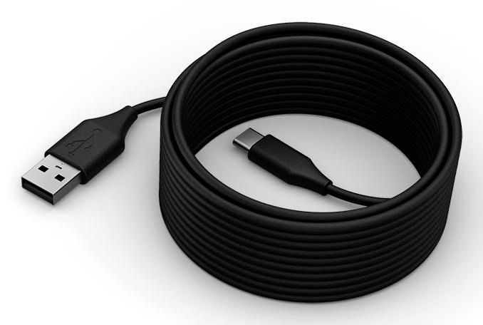 Lenovo USB-A auf USB-C Kabel – USB 2.0 (480 Mbit/s) – 5 m – Schwarz – für Video Bar