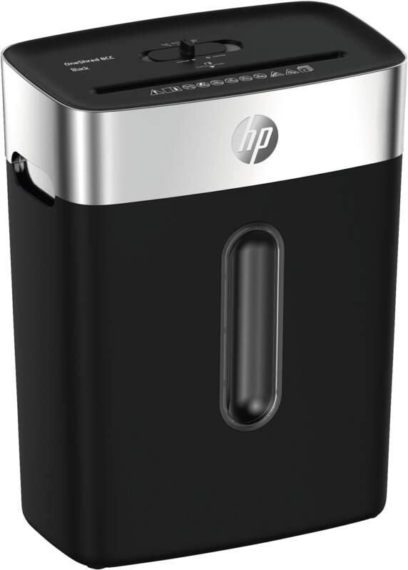 HP Oneshred 8Cc Aktenvernichter – Partikelschnitt, P-5, 5 mm, 8 Blatt, 22,55 l, Kreditkarten