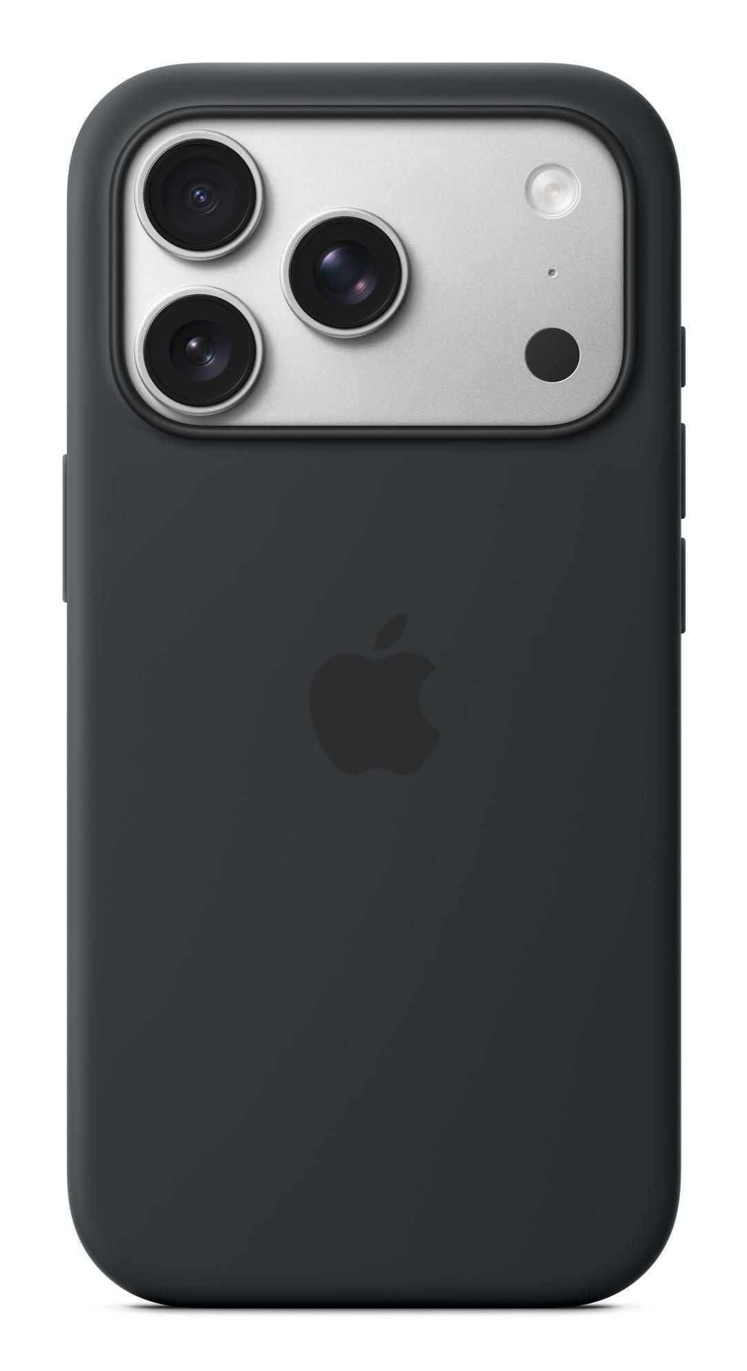 Apple Silikonhülle – Rückcover – für Apple iPhone 17 Pro, MagSafe, Silikon+Mikrofaser, Schwarz