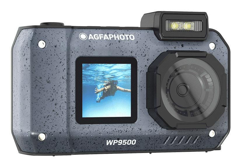 AgfaPhoto Realishot Wp9500 Action – Unterwasserkamera, wasserdicht bis 3 m, 24 MP, 5K, schwarz