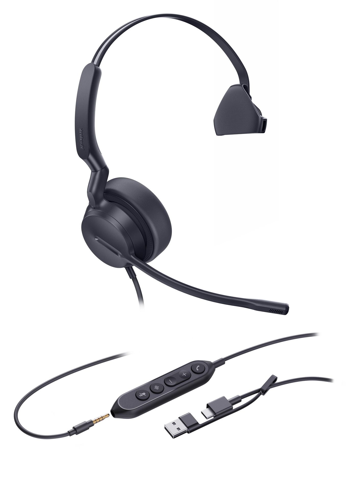 Yealink UH42 SE Office-Headset – On-Ear, Mono, USB-C/USB-A, Schwarz