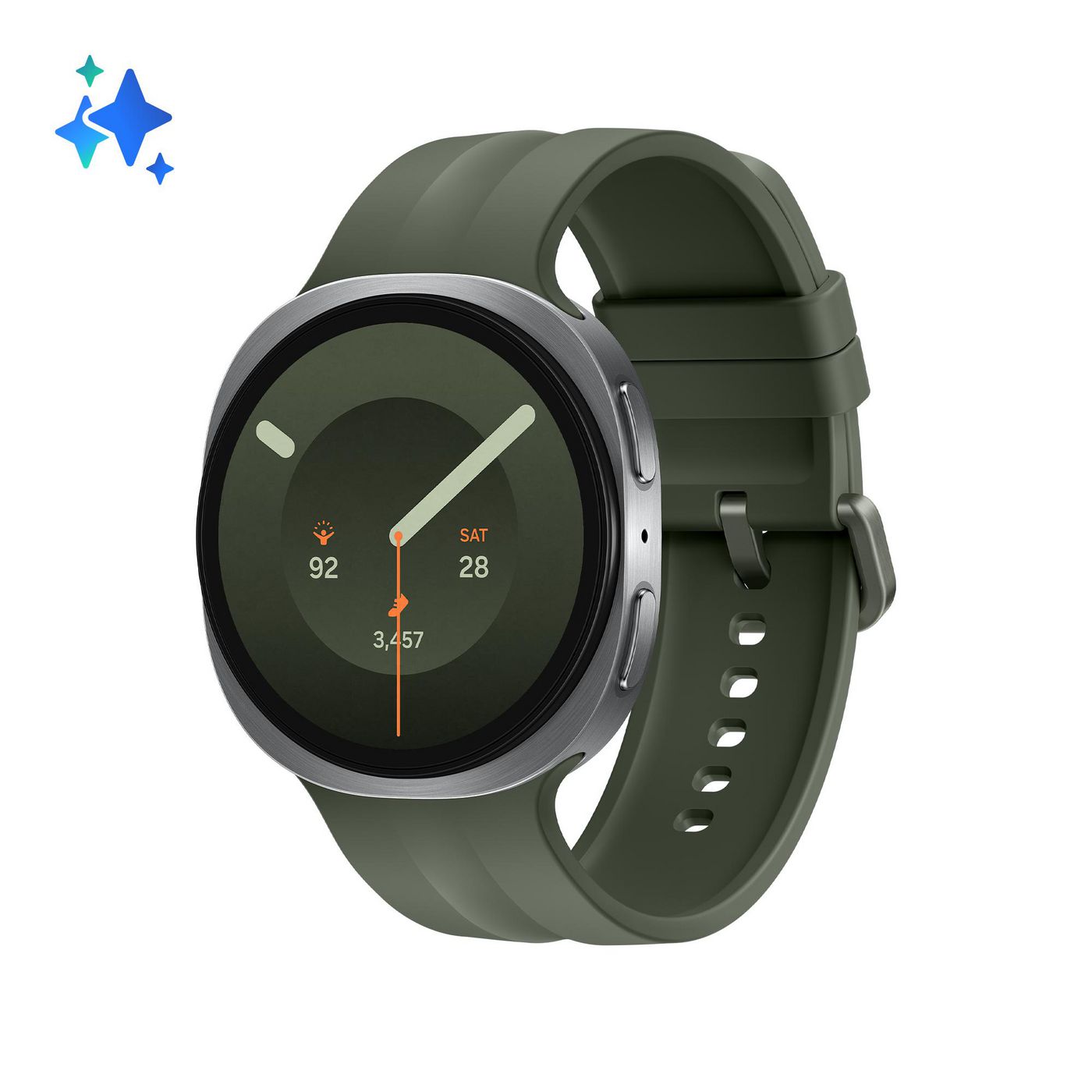 Samsung Galaxy Watch 9 44 mm GPS – Aluminium Silber, Grün, 50 m