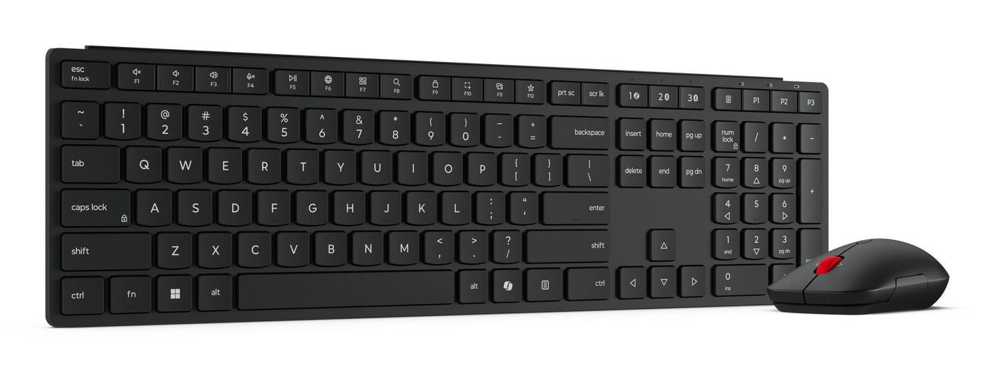 Lenovo Tastatur- und Maus-Set – Bluetooth & 2,4 GHz (USB-A Empfänger) – Schwarz