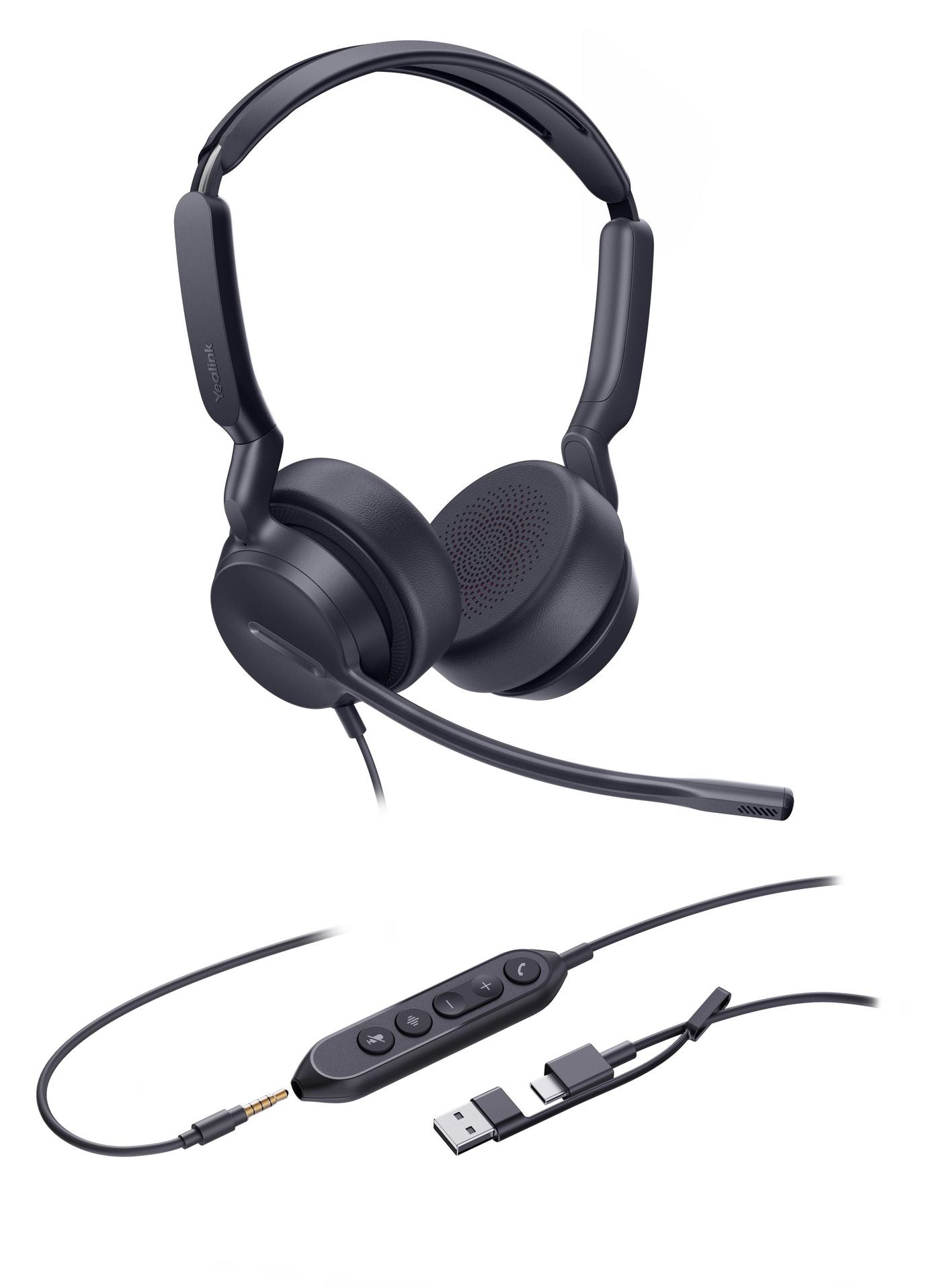 Yealink UH42 SE Office-Headset – Stereo, Kabel, USB-C/USB-A, Schwarz