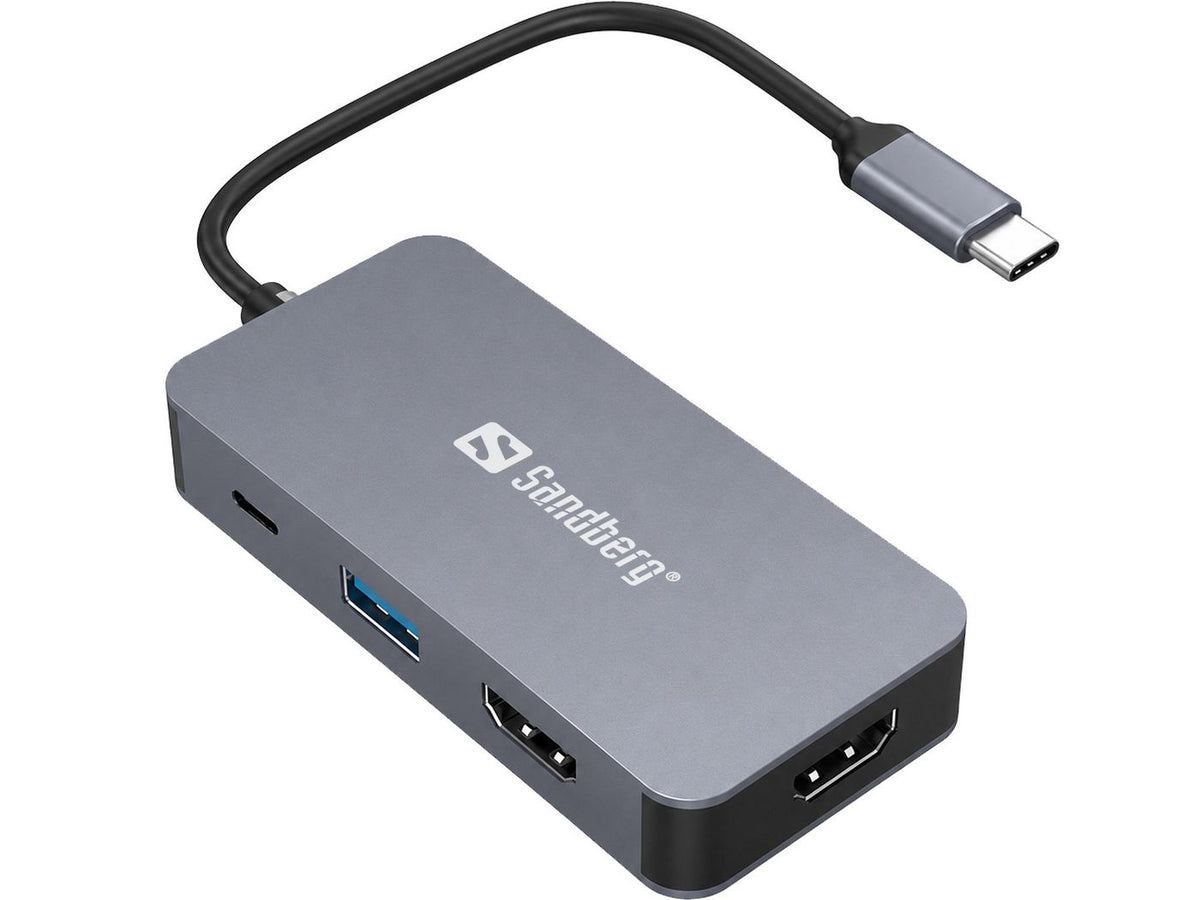 Sandberg 136-84 Multiport-Adapter – USB-C, 2× HDMI, SD/microSD
