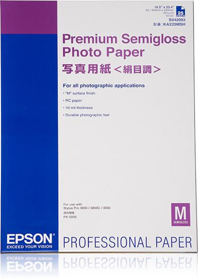 Epson Premium Semigloss Fotopapier – seidenmatt, A2, 250 g/m², einseitig – für Inkjet-Drucker