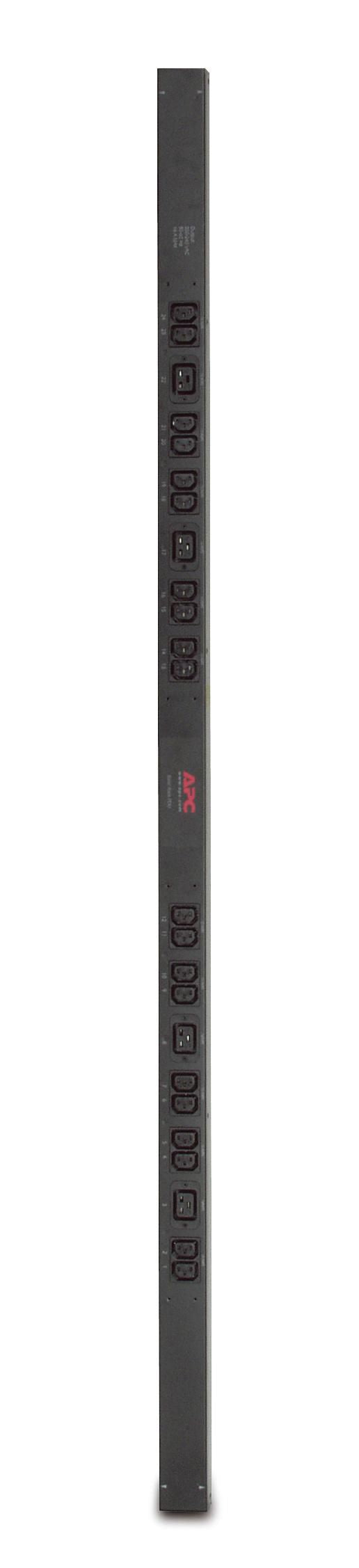 APC Rack-PDU – Standard, 1-phasig, Vertikal 0U, 16 A 230 V, 20×C13 + 4×C19, IEC 60309, 3,05 m