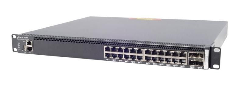 Lenovo RackSwitch G7028 – Managed L2 Switch – 24× 1G, 4× SFP+, 19", 1U