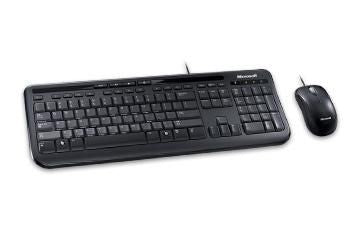 Microsoft Wired Desktop Combo 600 – Tastatur- und Maus-Set – kabelgebunden, USB – QWERTY (UK) – Schwarz