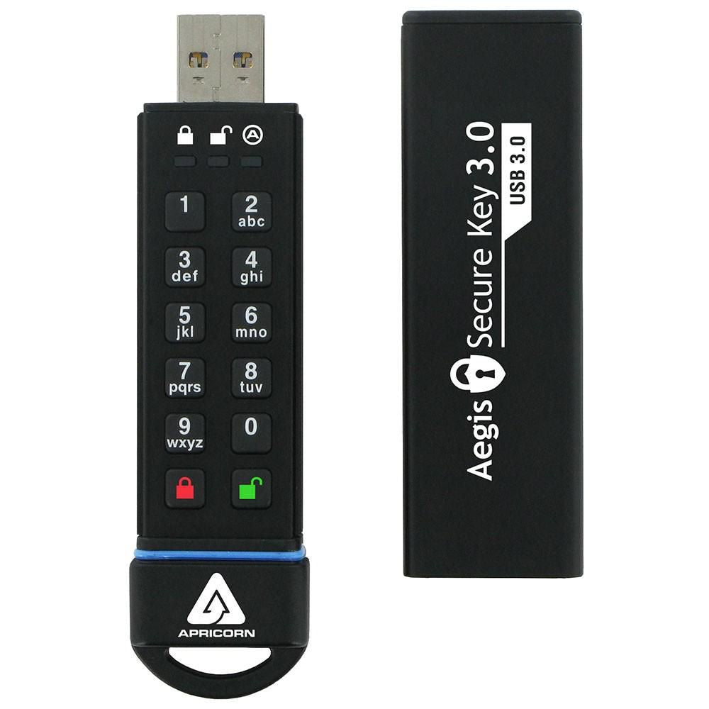 Apricorn Aegis Secure Key USB3 60GB – USB 3.2 Gen 1 Typ-A, hardware-verschlüsselt, FIPS 140-2