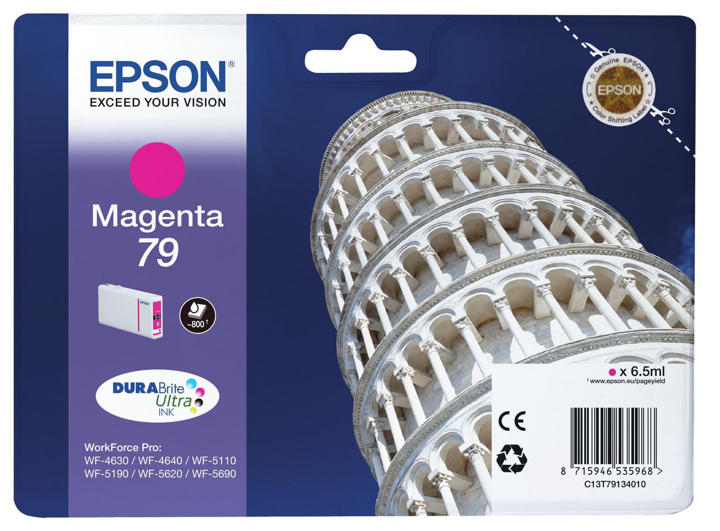 Epson Tintenpatrone 79, magenta, 800 Seiten, original – für Epson-Drucker