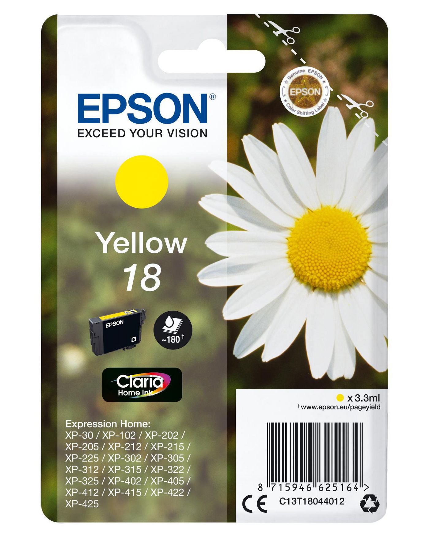 Epson Tintenpatrone Gelb, 180 Seiten
