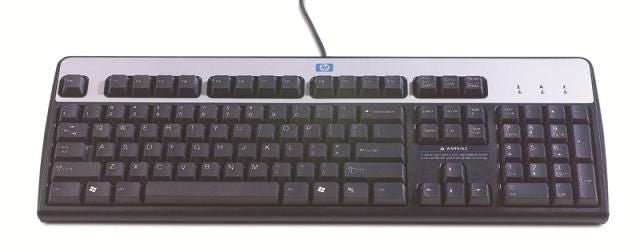 HPE 701429-L31 – Tastatur – Mechanisch – Kabelgebunden (USB) – Schwarz/Silber