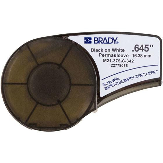 Brady Schrumpfschlauch – Schwarz – Ø 10 mm × 2,13 m, Polyolefin, Matt – für Brady BMP21/M210/M211